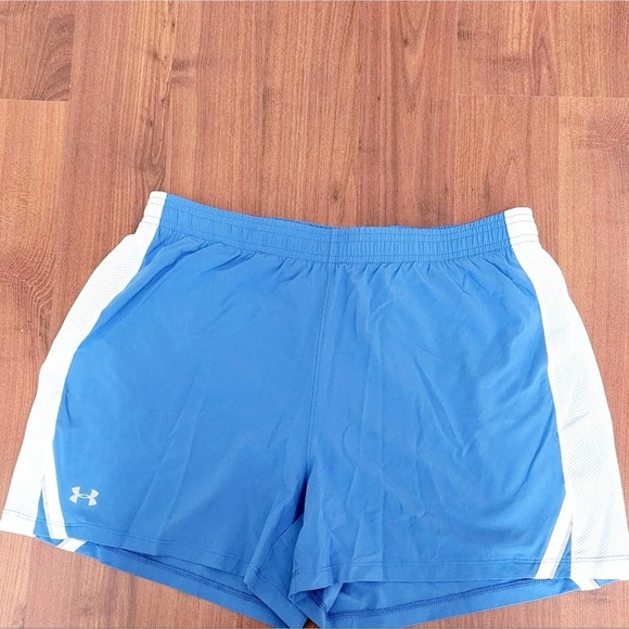 UNDERARMOUR HEATGEAR MESH POLYESTER BLUE SHORTS SIZE MED - Picture 6 of 6